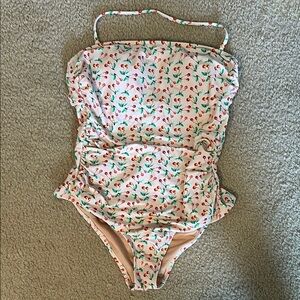 J. Crew Pink and Green One Piece Swimsuit